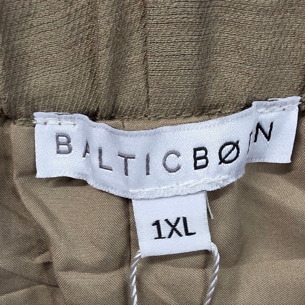 Baltic Born Sage Green Linen Blend Wide Leg Crop Pants 1XL New - Picture 5 of 16